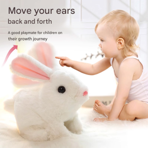 【Ready Stock】Electric Simulation Cartoon Bunny Doll Walking Interactive Toys Soft Cute Plush Rabbit Kids Gift Home Decor
