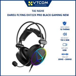 Tai nghe Dareu Flying EH722X Pro Black Gaming New   | Đệm tai êm ái Đèn LED RGB Bảo hành 12 tháng Độ nhạy 110 ±3dB Kết nối USB Tần số 20Hz-20KHz