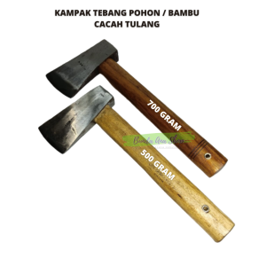 Kampak Baja Super  Kapak tebang Bambu / kayu  Kampak Cacah Tulang sapi - Kampak Djamin gagang