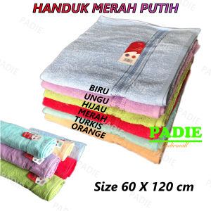 PADIe - Handuk Mandi Dewasa Merah Putih Size 60 x 120 cm Tanggung Jumbo by Terry Palmer GRADE A