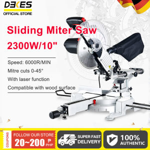 【Infrared laser function】DEKES Industrial Sliding Bar Compound Aluminum Cutter Miter Saw with Laser Pointer & Electronic Brake Sharp Cut  10" 1800-2300W