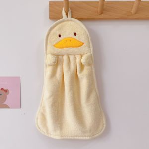 Absorbent Cartoon-Print Cotton Hand Towels Cute Hanging Kitchen/Bathroom Drying Cloth