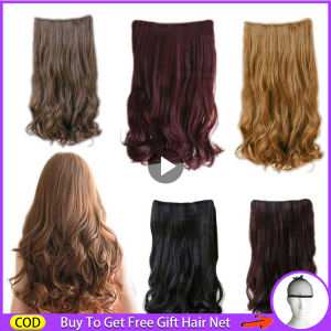 on sale 5 Clips In 65cm true hair true hair wig for women human true hair original Ladies Long Curly Wavy On Hair Extensions Full Head Top