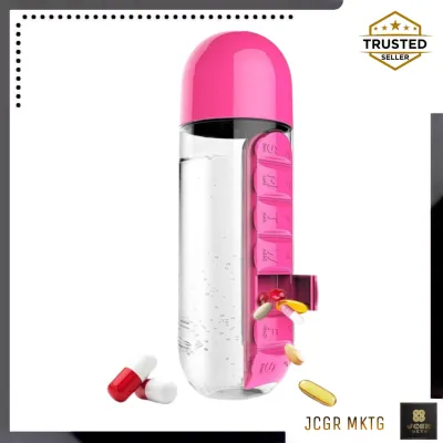 Best Seller TUMBLER WITH MEDICINE BOX | RANDOM COLOR | Water Bottle With Medicine Holder | Sports Tumbler Perfect For Cycling Running Outdoor Activities | Everyday Use Bottle With Medicine Holder | Water Bottle with Medicine Pill Storage Box Combination