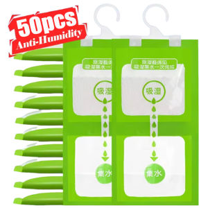 50Pcs Desiccant Hanging Dehumidifier Bags Wardrobe Closet Drying Bag Anti-mold Moisture-Proof Bag Hygroscopic Desiccant Bag