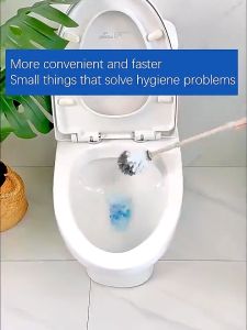 Quivlox Toilet Brush Cleaner Set Wall Mounted Disposable Refill Sponge Bathroom Hygienic Home