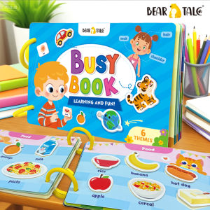 BEAR TALE Busy Book for Baby Toys Early Learning Numbers Alphabets and Hands-on Play Quiet Book Reusable Activity Book 26 Pages