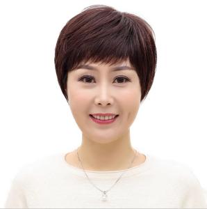 TSE Short Straight Wig For Middle-Aged Women Real Hair Wigs Natural And Realistic RW25/RW33