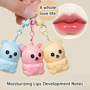 JIANGZHIB SNOWMOLLY จี้น่ารักหมีรสผลไม้ชุ่มชื่นลิปบาล์ม ชุ่มชื่นและซีดจางสายริมฝีปากชุ่มชื่นลิปบาล์มการดูแลริมฝีปาก