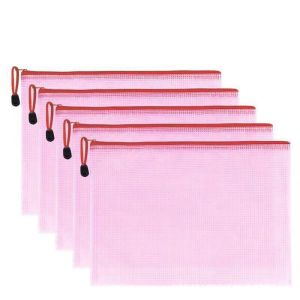 Easyhome.sg A3 A4 A5 B4 B5 Mesh Zipper Bag / Waterproof Transparent Portable Document Bag Office School Supplies
