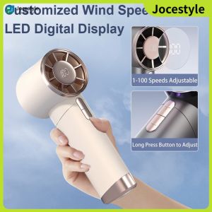 [Jocestyle] Portable Handheld Turbo Fan Personal Hand Fan High Speed Desktop Fan USB Rechargeable Desktop Cooling Fan for Outdoor Activities Working