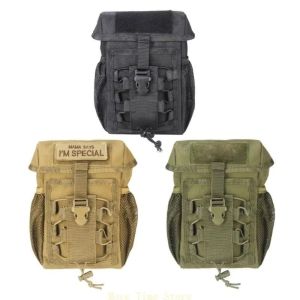 GHRDU ไม่ซึมน้ำ ถุงทิ้งขยะ ไนลอน 1000D ไฟล์แนบ กระเป๋า EDC แบบพกพา ชุดเครื่องมือฉุกเฉิน กระเป๋าปีนเขากลางแจ้ง แคมป์ปิ้ง การเดินป่า