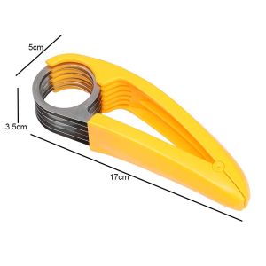 เครื่องปอกฮอตดอก Pengiris Pisang ใช้ในครัวเรือนมิลค์เชคสลัดผลไม้เครื่องหั่นแตงกวาแกดเจ็ตสำหรับครัว