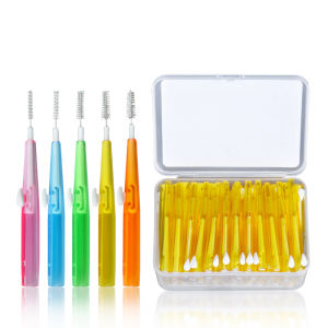 (Free CLEANPIK DENTAL Floss) 60Pcs 0.8mm CLEANPIK DENTAL Floss Massage Gums Oral Care Soft Interdental Brush Interdental Brushes Tongue Toothpick ToothBrush (Green)