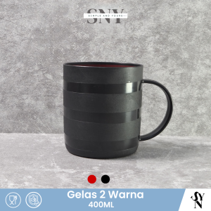 Cangkir / Mug / Gelas 2 Warna 400ml Plastik New Cornelius - 552