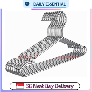 【DAILY ESSENTIAL】 Stainless Steel Clothes Hangers | 42cm | 10 or 20 Pieces