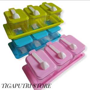 TEMPAT BUMBU DAPUR SET   PLUS SENDOK BAHAN MIKA TEBAL