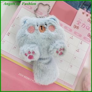 AngelCity Fashion Store Cartoon Cute Cat Plush Toy Doll Keychain Fluffy Soft Stuffed Toy Backpack Bag Pendant Keyring Gift For Kids Girlfriend
