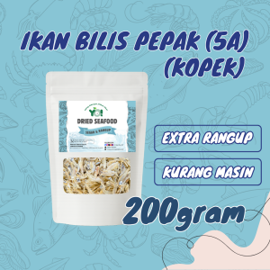 (200g/500g) YoHealthy Ikan Bilis Kopek Pepak | PREMIUM GRED Bilis Putih Pepak Rangup Siap Kopek [BORONG]