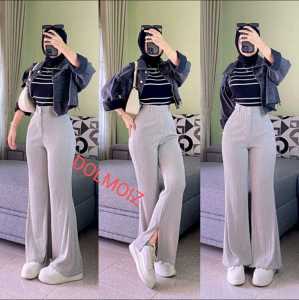 Celana  Kullot Knit Premium - Loose Panst Knit Highwaist - Korean Panst - Kulot Highwaist Premium Korean Style - Celana Cutbray Knit Wanita Highwaist / Celana Loose Knit Korean Premium Model Bawah Belah