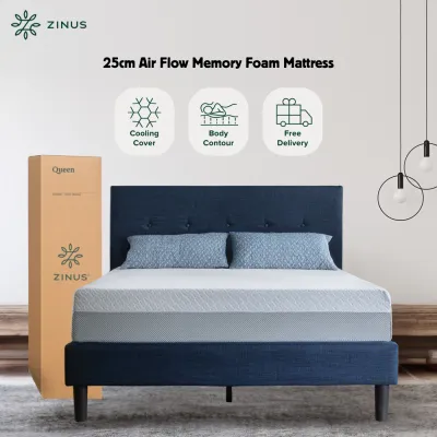 Tilam Sejuk 25cm Cooling Air Flow Memory Foam Zero Motion Transfer Mattress 10 Zinus (10 YEARS WARRANTY)