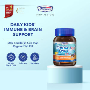 US Clinicals Omega-3 Fish Oil Kids 100s | Brain Health & Immune Support | DHA EPA | Easy Swallow