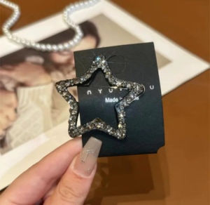 Small hair clips pentagram side bangs light glitter accessories