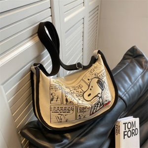 【COD】Snoopy canvas crossbody bag versatile casual anime cartoon shoulder bag student dumpling bag