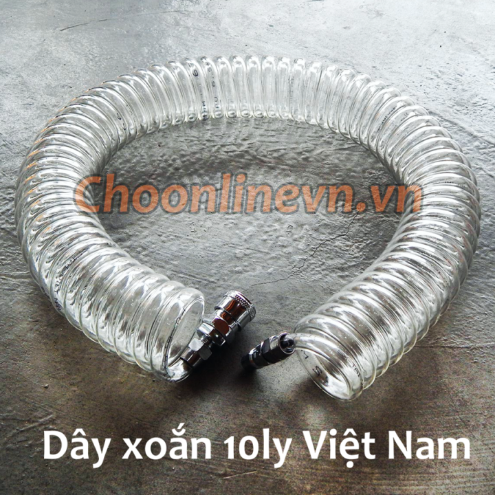 Dây hơi xoắn 10ly dài 6m, 9m,11m (màu trắng) chất lượng Việt Nam ...