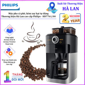 Máy pha cà phê kèm xay hạt tự động. Thương hiệu Hà Lan cao cấp Philips - HD7761/00