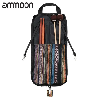 [ammoon]Special National Style Drum Stick Drumsticks Mallet Bag Case Cotton Material With Hanging Hooks