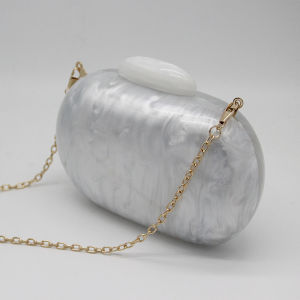 New Fashion Wallet Women Acrylic Cute Round Marble White Party Evening Bag Cute Luxury Party Prom Handbag Casual Solid Clutch Purses
