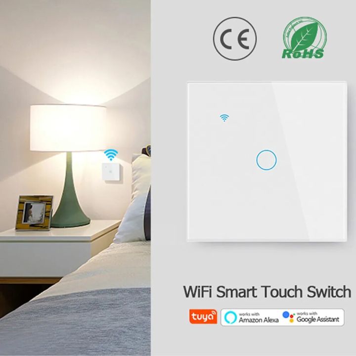 Wifi Smart Switch EU Light Wall Touch Switch 220V Need Neutral Wire
