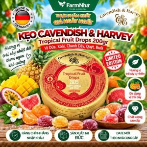 (Combo 2) Kẹo Trái Cây Cavendish & Harvey Tropical Fruit 200g Hộp Thiếc – Phiên Bản Đặc Biệt