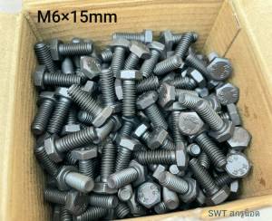 สกรูน็อตมิลดำ M6x15mm (ราคาต่อแพ็คจำนวน 50 ตัว) ขนาด M6x15mm P1.00 เกลียว 1.0mm AFประแจเบอร์ 10 เกรดแข็ง 8.8 แข็งได้มาตรฐาน