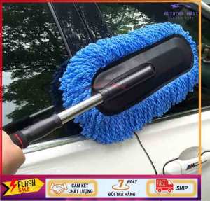 Cây chổi tròn lau bụi bằng sợi dầu cán dài kim loại rửa xe dọn nội thất cho xe hơi xe ô tô xe tải