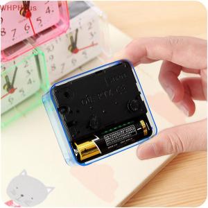 WHPHous Cute Student Alarm Clock Analog Alarm Clock Square Bedside Compact Clock Desktop Decor Clock Student Bedroom Electronic Alarm Clock