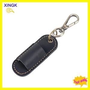 XINGK ที่ใส่ปากกาสายคล้องพร้อมพวงกุญแจตัวป้องกันดินสอแบบพกพาสำหรับคลิปบอร์ดที่ใส่ปากกาหนัง PU