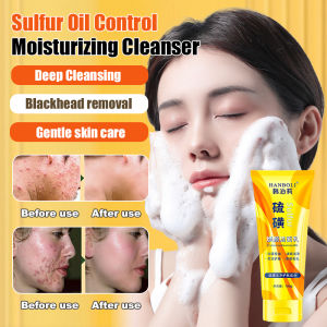 Sulfur Facial Cleanser Sulfur Face Wash Deep Cleansing Moisturizing Gentle For Men And Women Non-Irritating Pore Cleaning