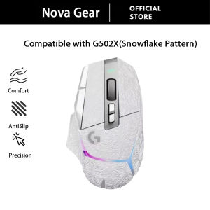 Suitable for Logitech G502x - Lizard & Snowflake Pattern Anti-Slip Sweat-Resistant Mouse Stickers