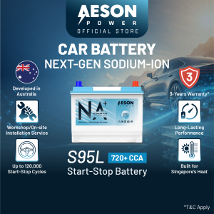 AESON POWER S95L Sodium Ion Car Battery 720+ CCA Start-Stop | Optional On-Site Installation