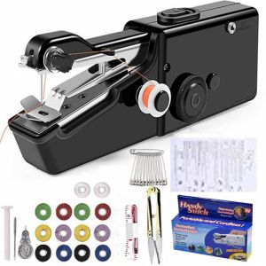 Household Portable Mini Handheld Electric Sewing Machine Quick Handy Stitch Sew Needlework Cordless Clothes Fabrics