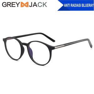 Grey Jack Kacamata Antiradiasi Blueray Korean Style Bulat Retro TR90 Fashion Wanita dan Pria Terbaru 8243