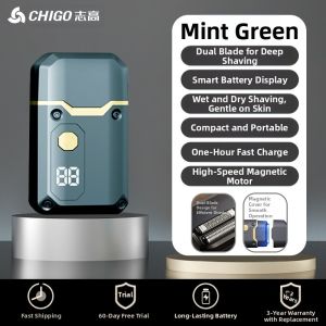 FCChigo Electric Shaving Razor for Men with Oscillating Blades Water-Resistant and Portable