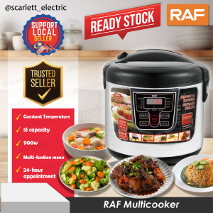 RAF Multicooker 5L R.166B – Multi-Function Cooking Fast Cooking Energy Saving Auto Keep Warm Premium Non-Stick 🔥