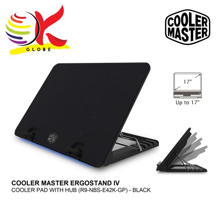 COOLER MASTER ERGOSTAND IV COOLER PAD WITH LED STRIP ADDITIONAL