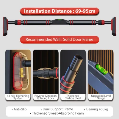 Adjustable Pull Up Bar Push up Bar Fitness Doorway Gym Pull Up Bar Easy Fix Chin Up Bar Sport Equipment Home Gym Fitness