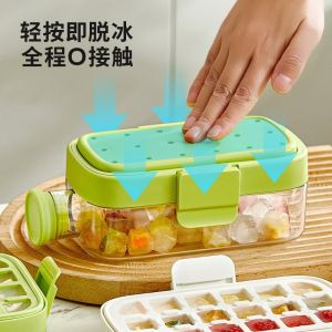 GUHEHARD Press Type Cooling Cup Water Bottle Easy Release No Touch Design Ice Make Bottle Easy To Clean 2 in 1 Ice Cube Mold For Freezer