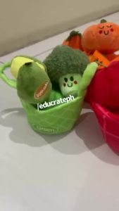 EducratePH Soft First Fruits & Veggies Sensory Toy Set (16pcs) Soft Plush Crinkle Plush