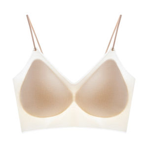 Maniyun 1000+ Airhole One-piece Seamless Ice Silk Bra 半固定 V Neck Soft Support Push Up Bra Women Non-wired Comfort Bra Lingerie